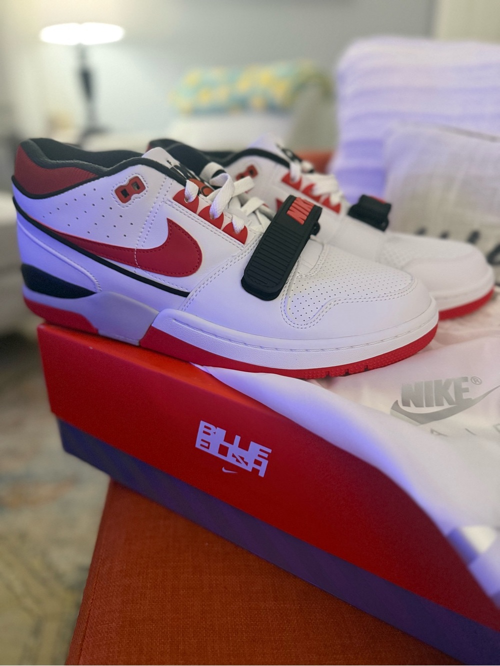 Nike Air Men's Athletic Sneakers/Billie Eilish collab. Red, Black and White